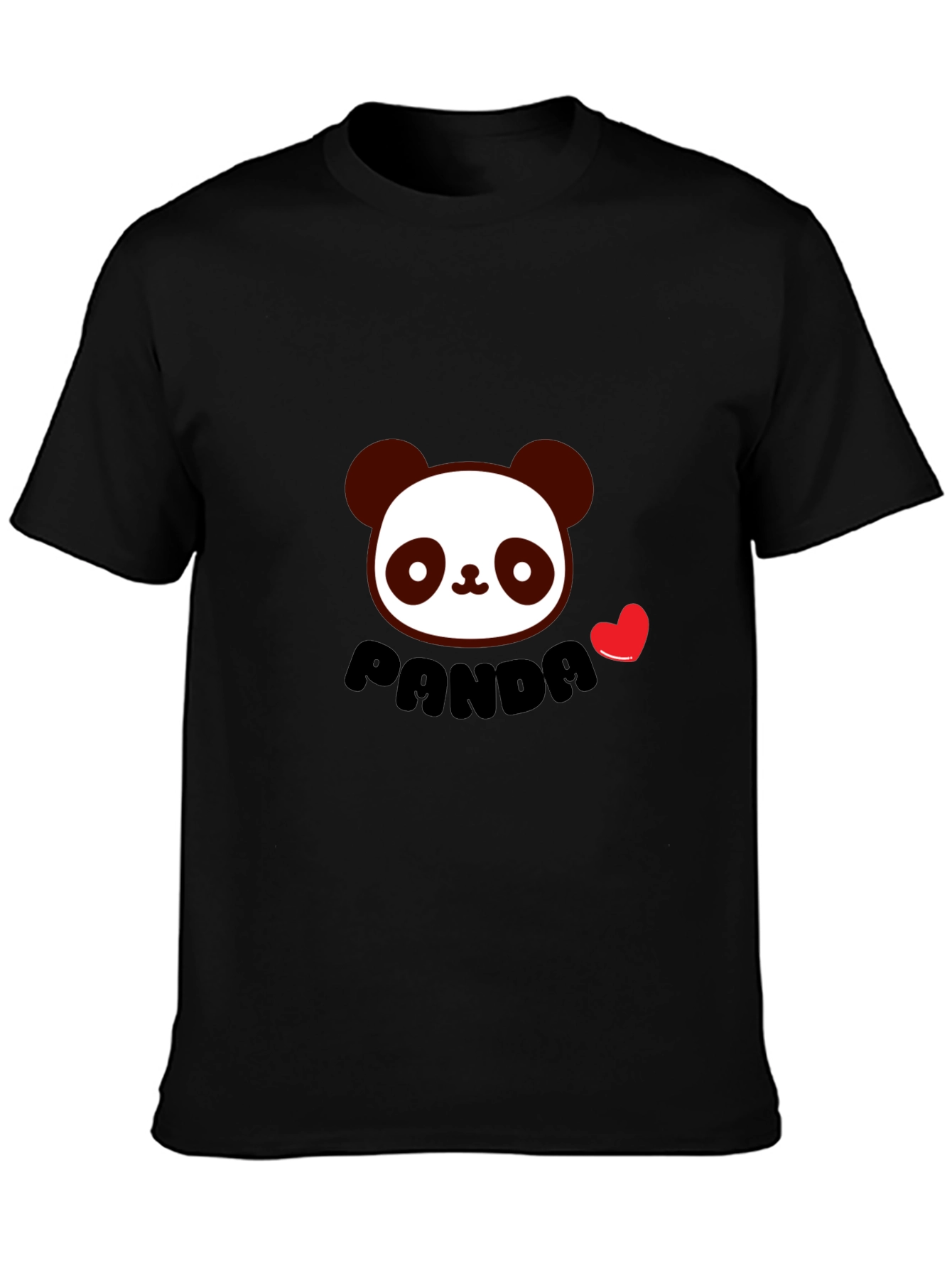 Panda Love Graphic Tee - Black Short Sleeve T-Shirt