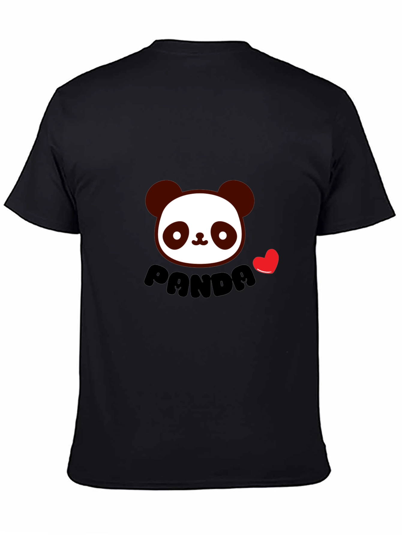 Panda Love Graphic Tee - Black Short Sleeve T-Shirt