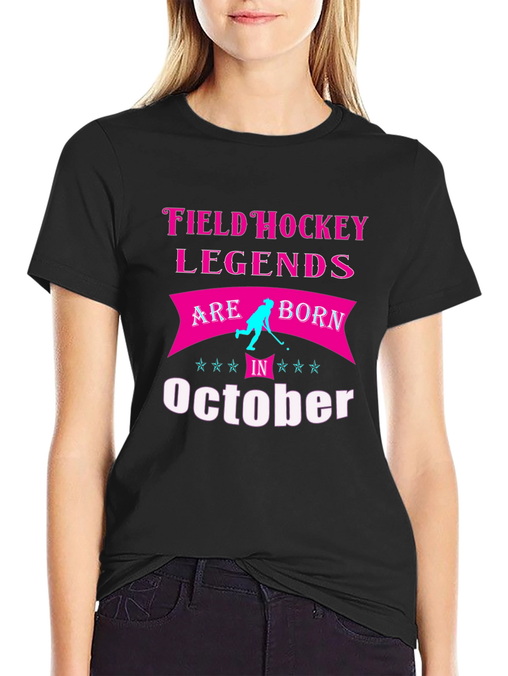 Field Hockey Legends October Birthday T-Shirt