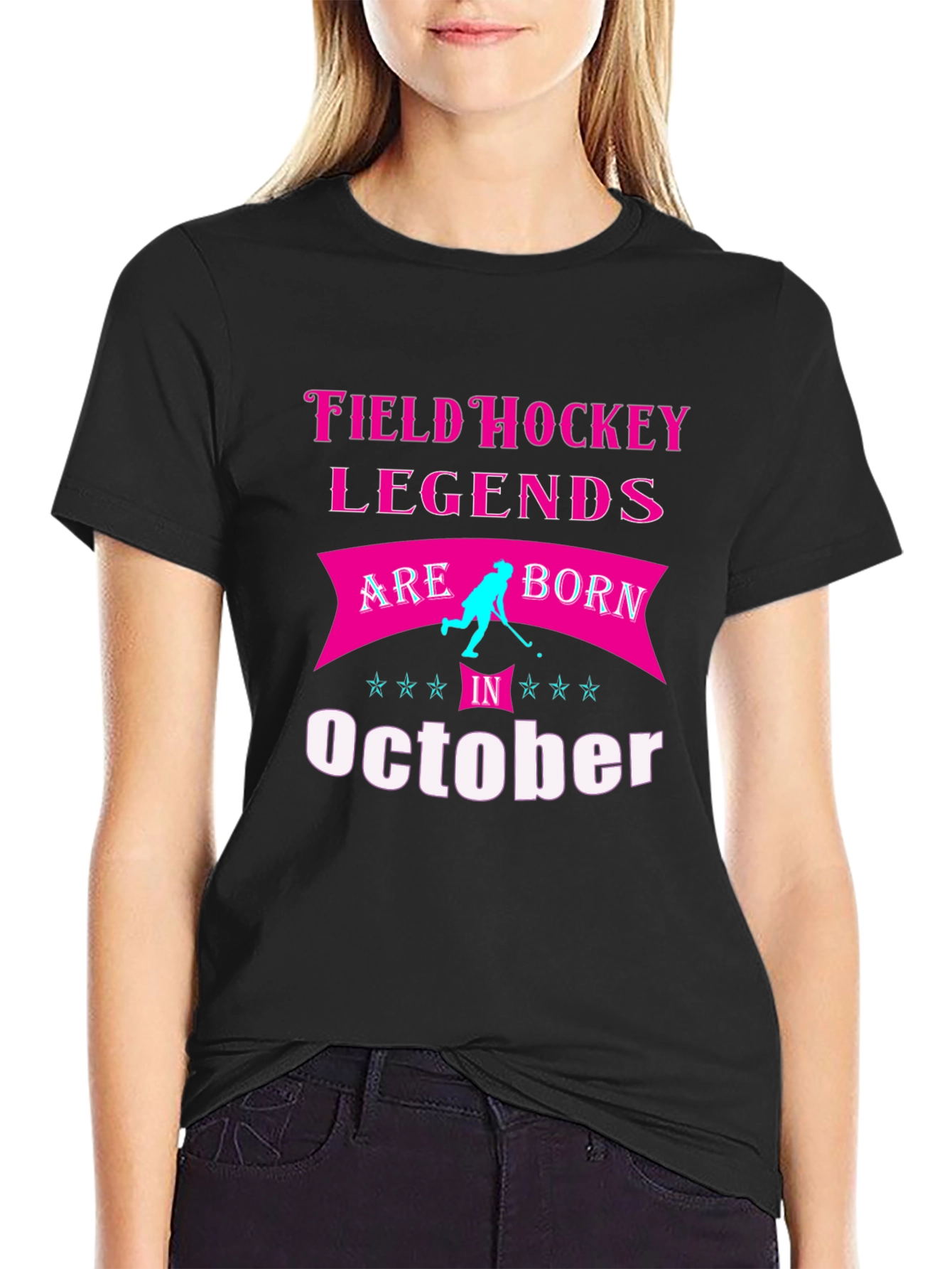 Field Hockey Legends October Birthday T-Shirt