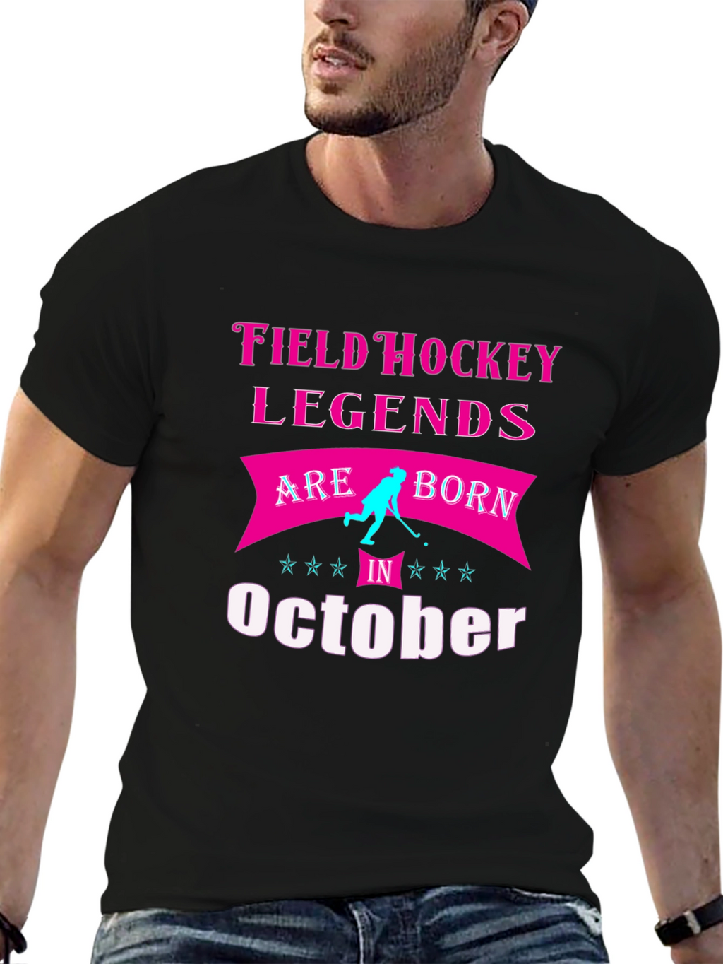 Field Hockey Legends October Birthday T-Shirt
