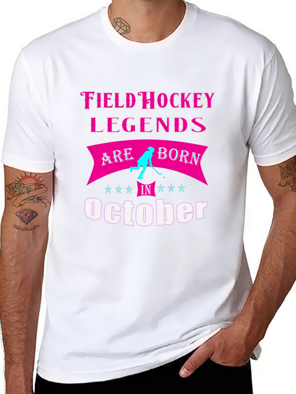 Field Hockey Legends October Birthday T-Shirt