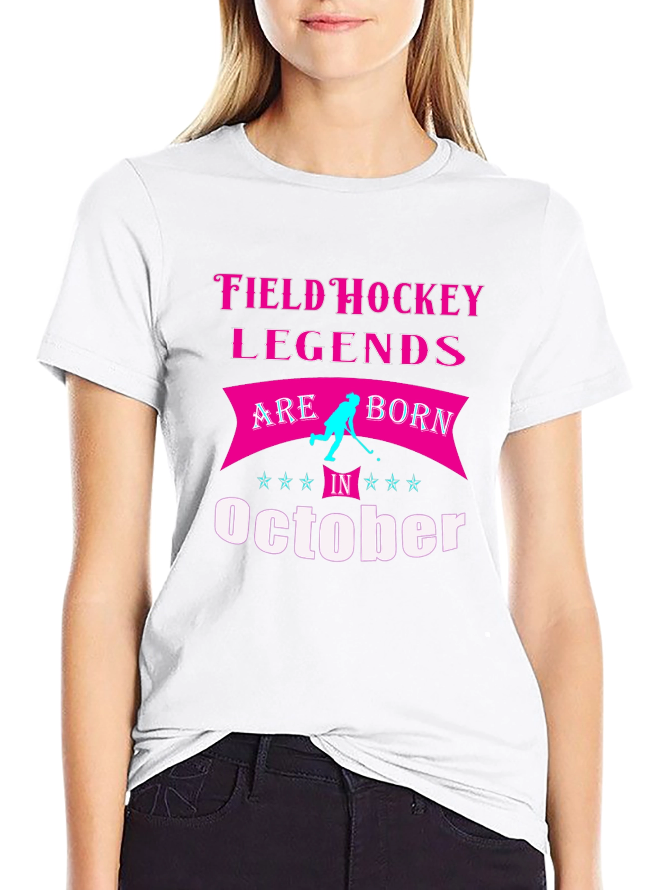 Field Hockey Legends October Birthday T-Shirt