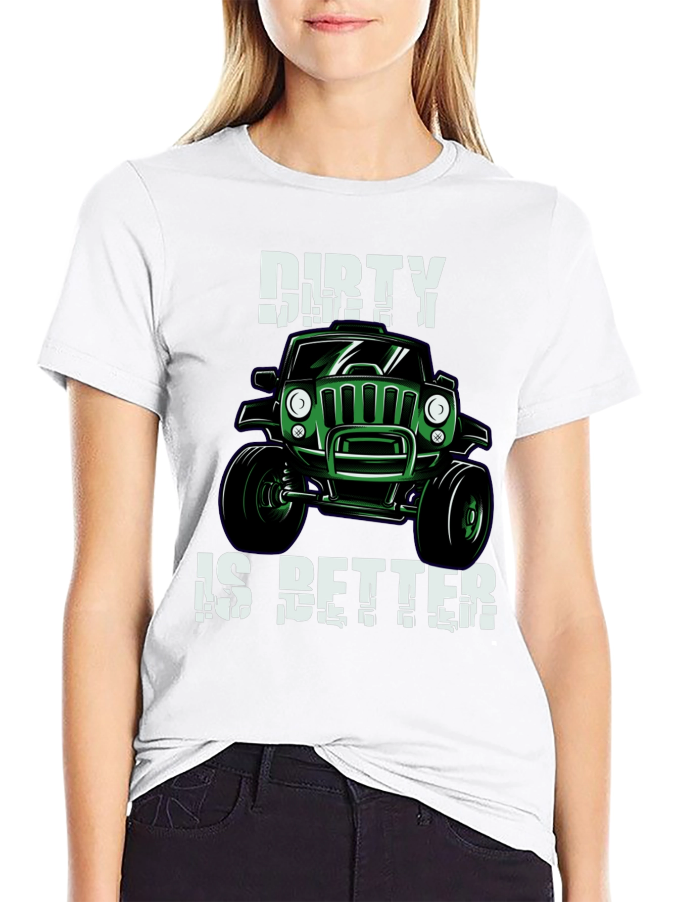 Dirty is Better Green Jeep T-Shirt