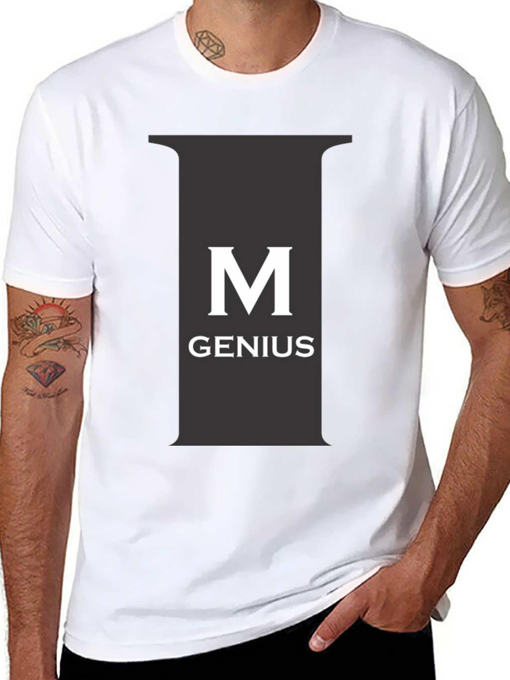 Genius Black Tee - M Letter Graphic