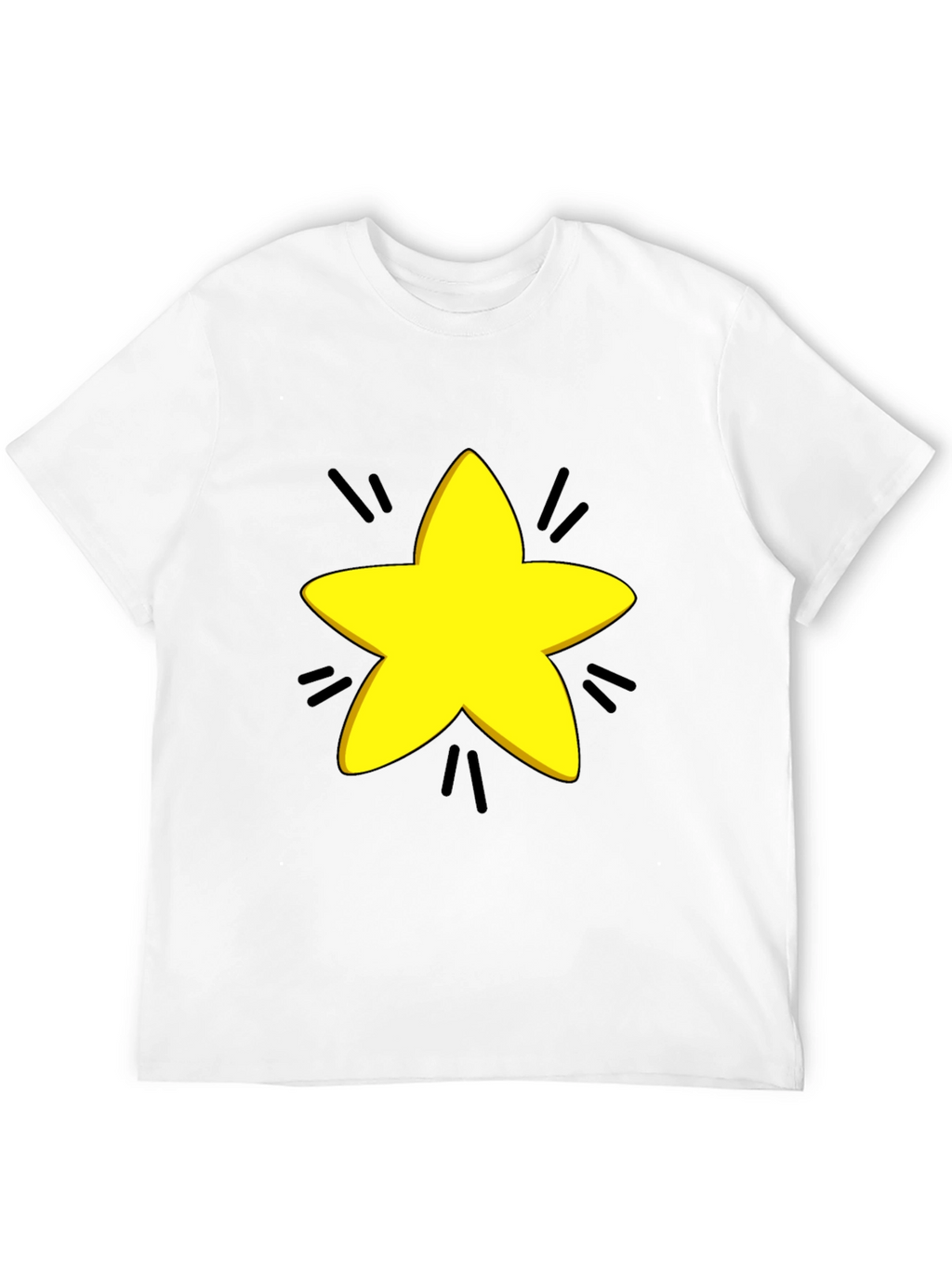 Yellow Star Graphic Black T-Shirt