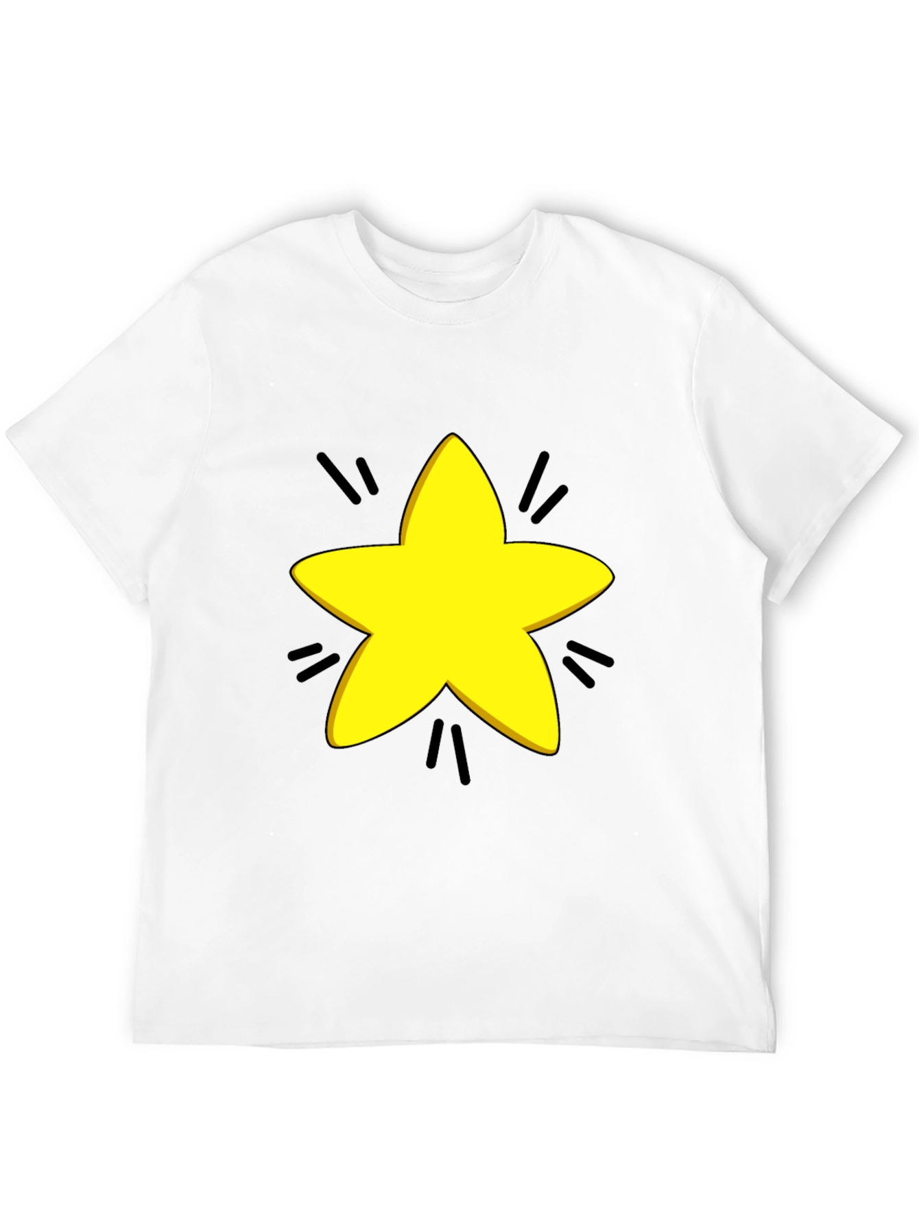 Yellow Star Graphic Black T-Shirt
