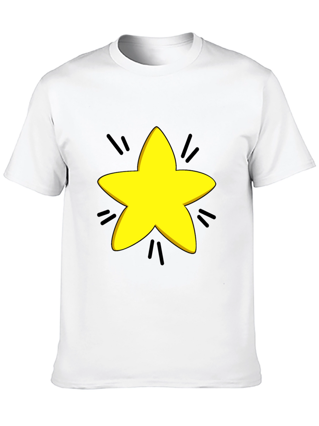 Yellow Star Graphic Black T-Shirt