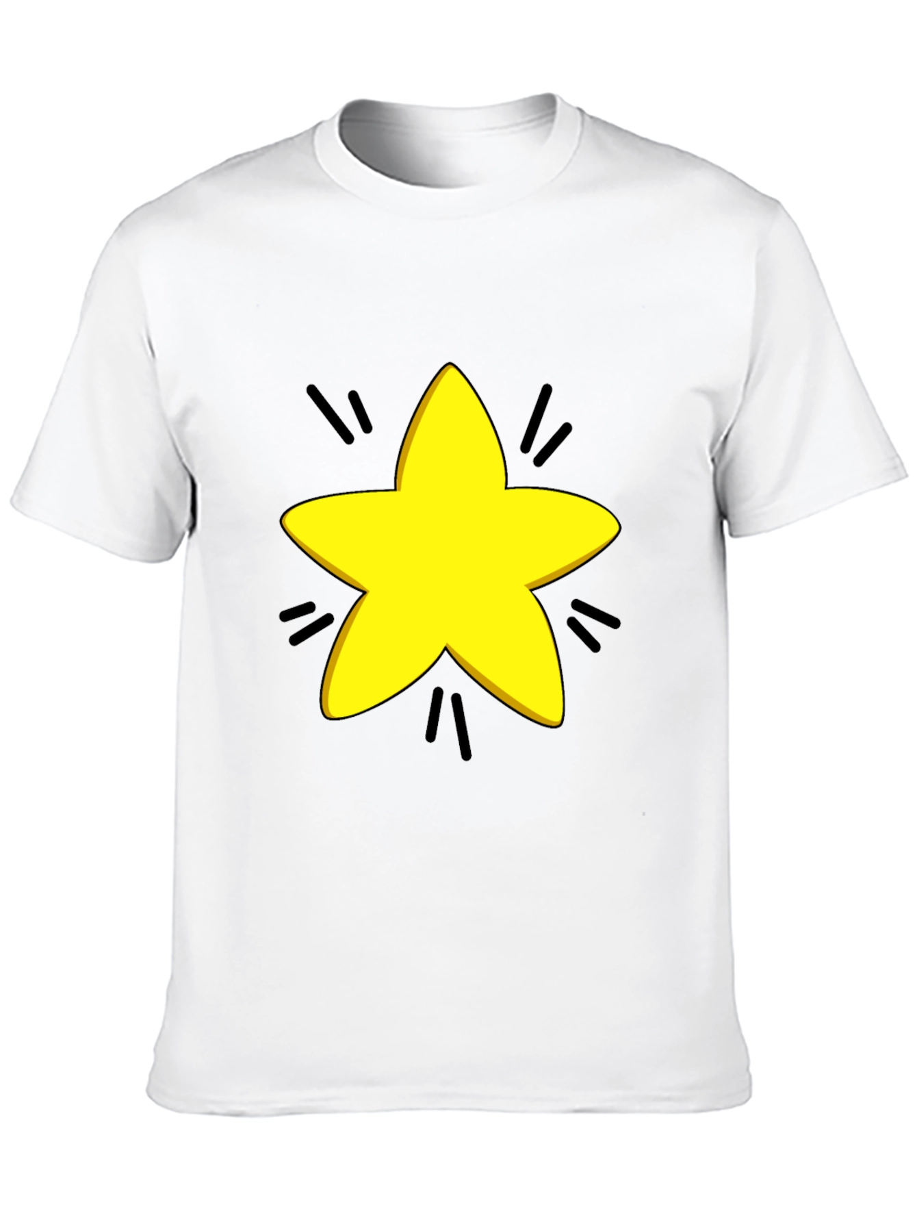 Yellow Star Graphic Black T-Shirt