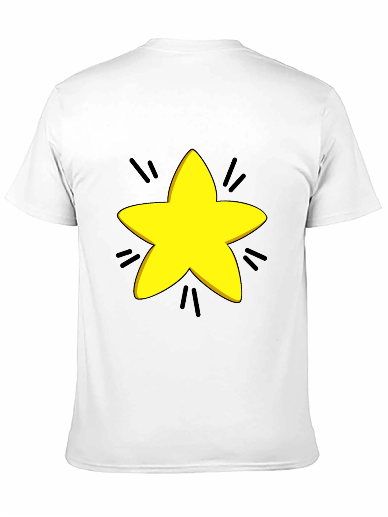 Yellow Star Graphic Black T-Shirt