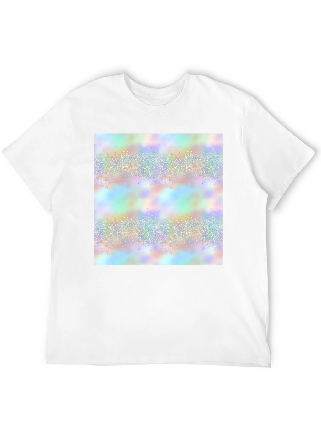 Mens Black T-Shirt with Holographic Pattern