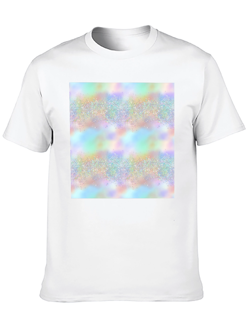 Mens Black T-Shirt with Holographic Pattern