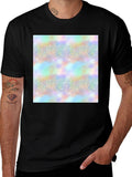 Mens Black T-Shirt with Holographic Pattern