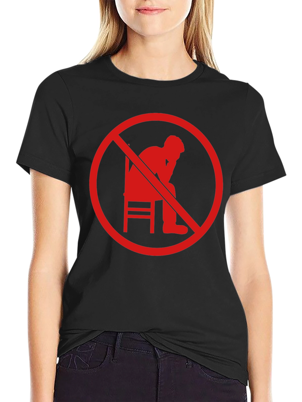 No Thinking Graphic T-Shirt - Mens Black Tee