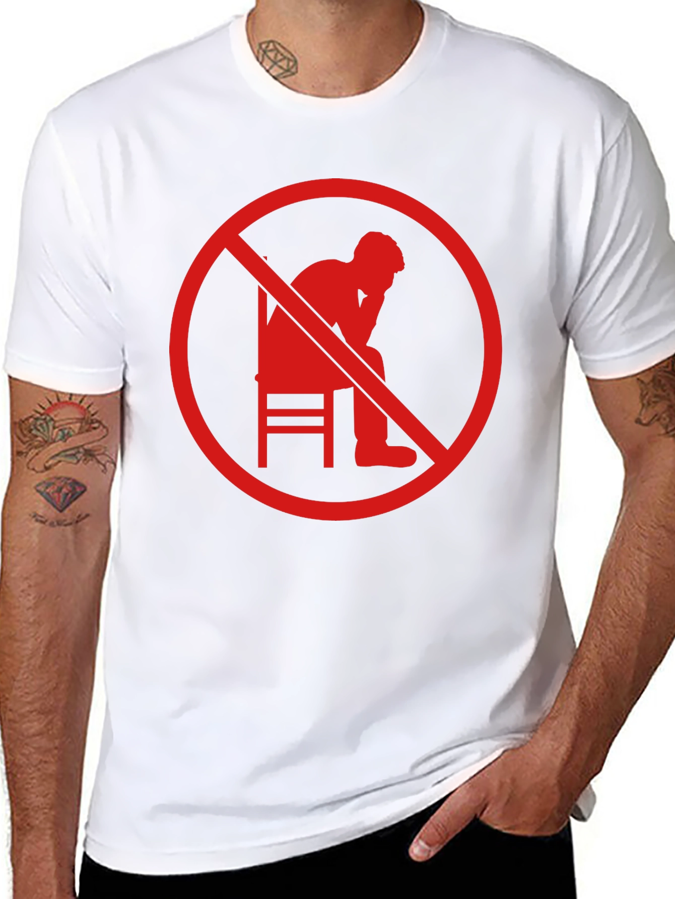 No Thinking Graphic T-Shirt - Mens Black Tee