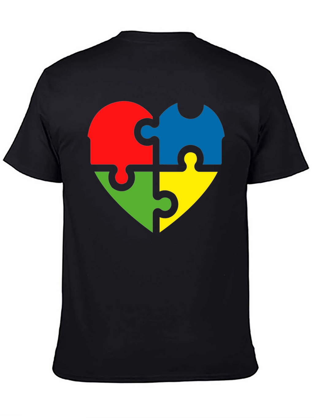Autism Awareness Puzzle Heart Tee - Black