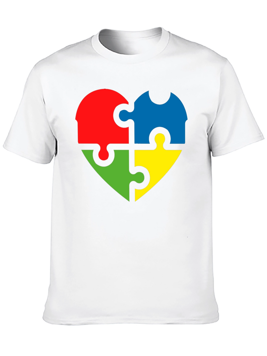 Autism Awareness Puzzle Heart Tee - Black