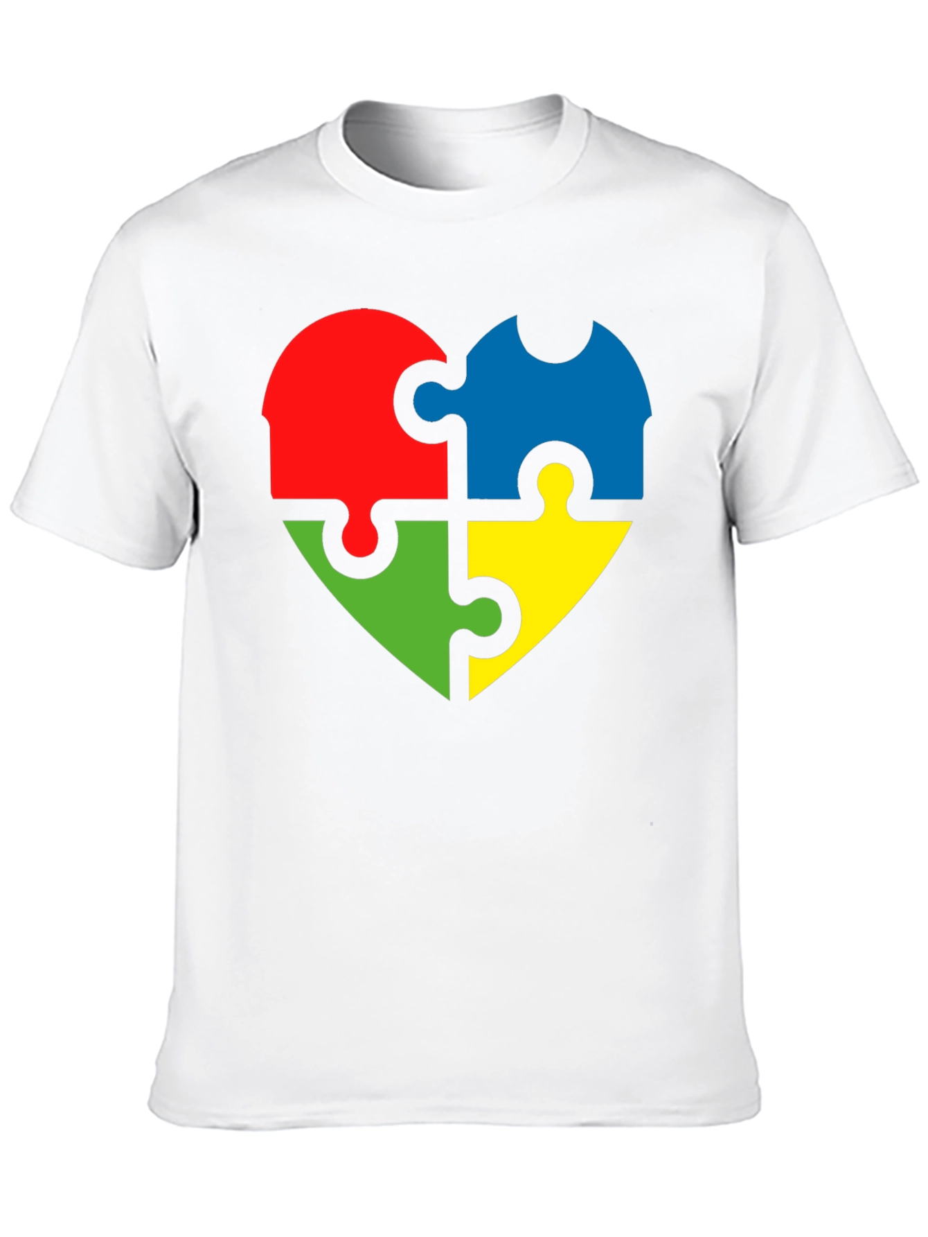 Autism Awareness Puzzle Heart Tee - Black