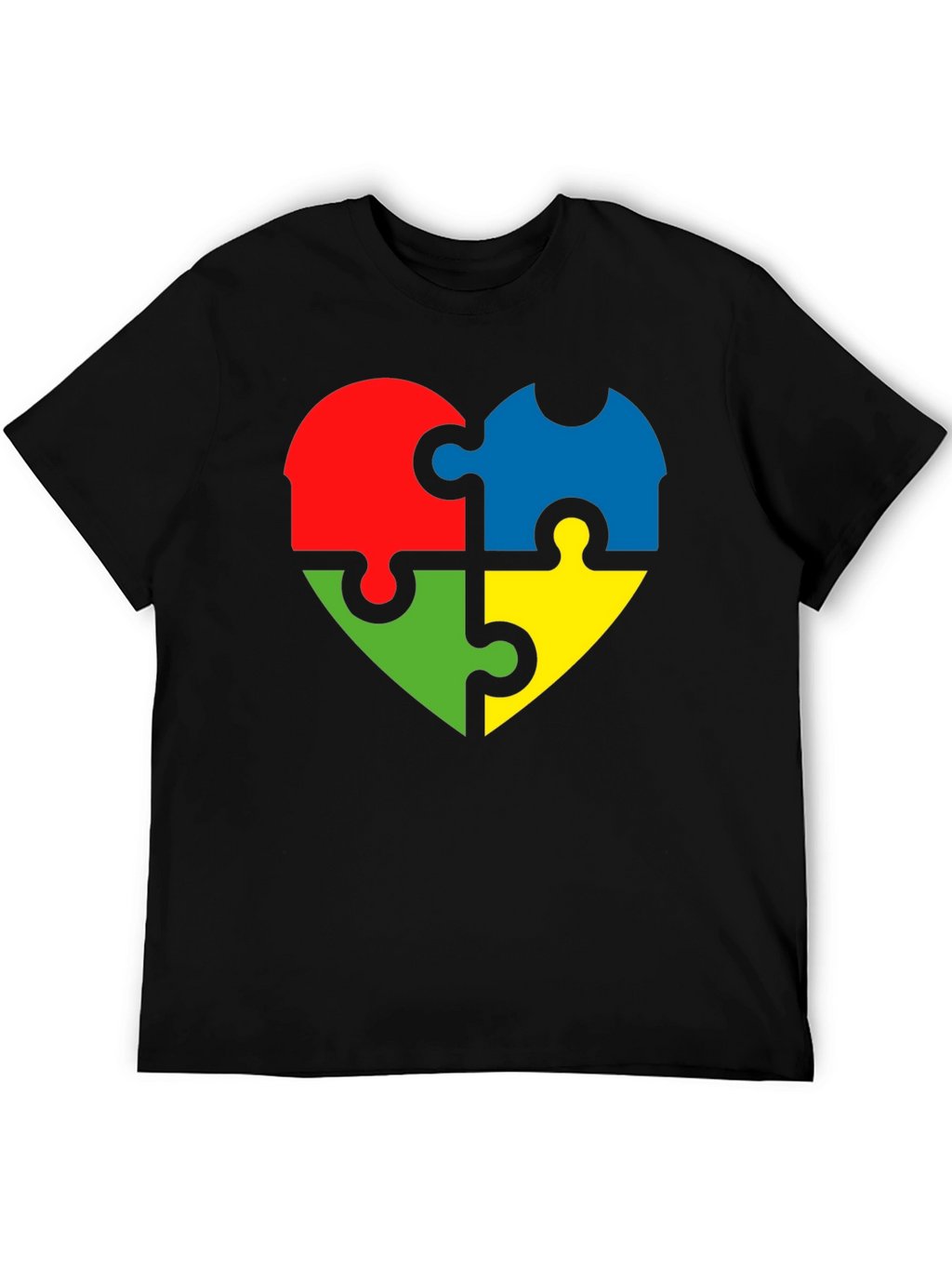 Autism Awareness Puzzle Heart Tee - Black