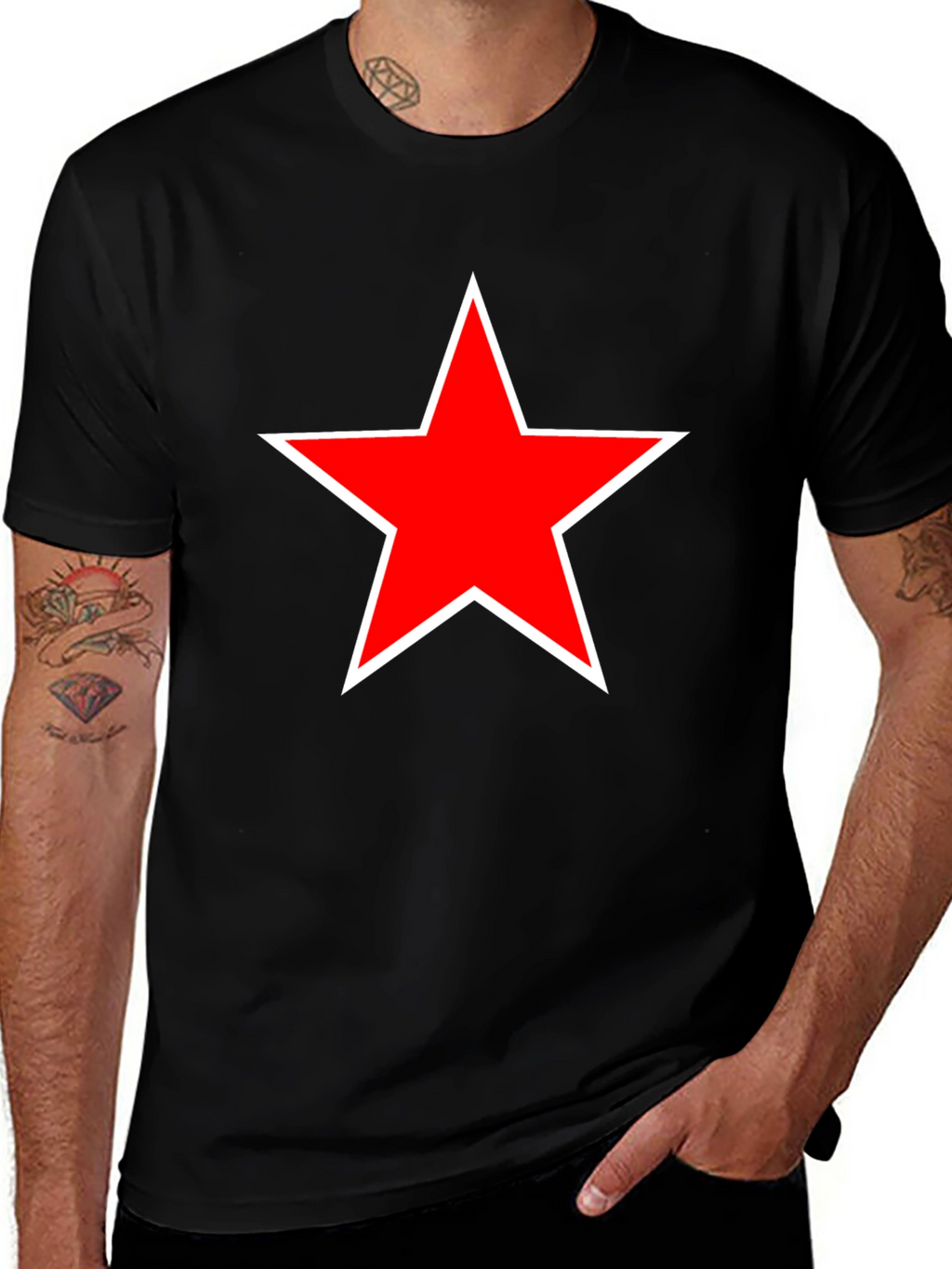 Red Star Black T-Shirt