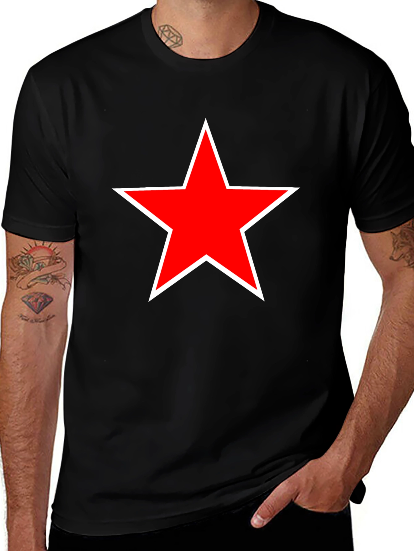 Red Star Black T-Shirt