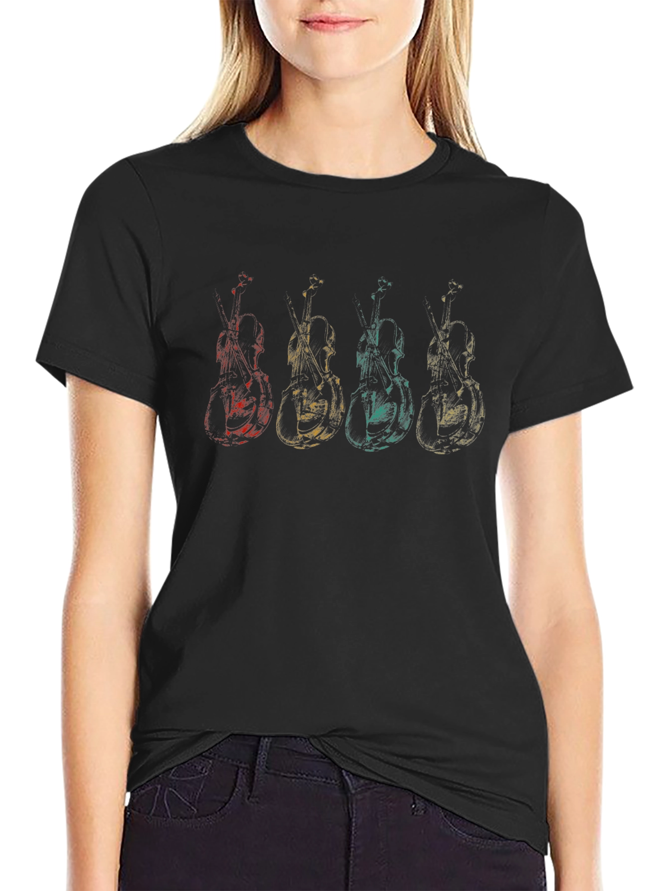 Vintage Double Bass T-Shirt - Music Lover Tee