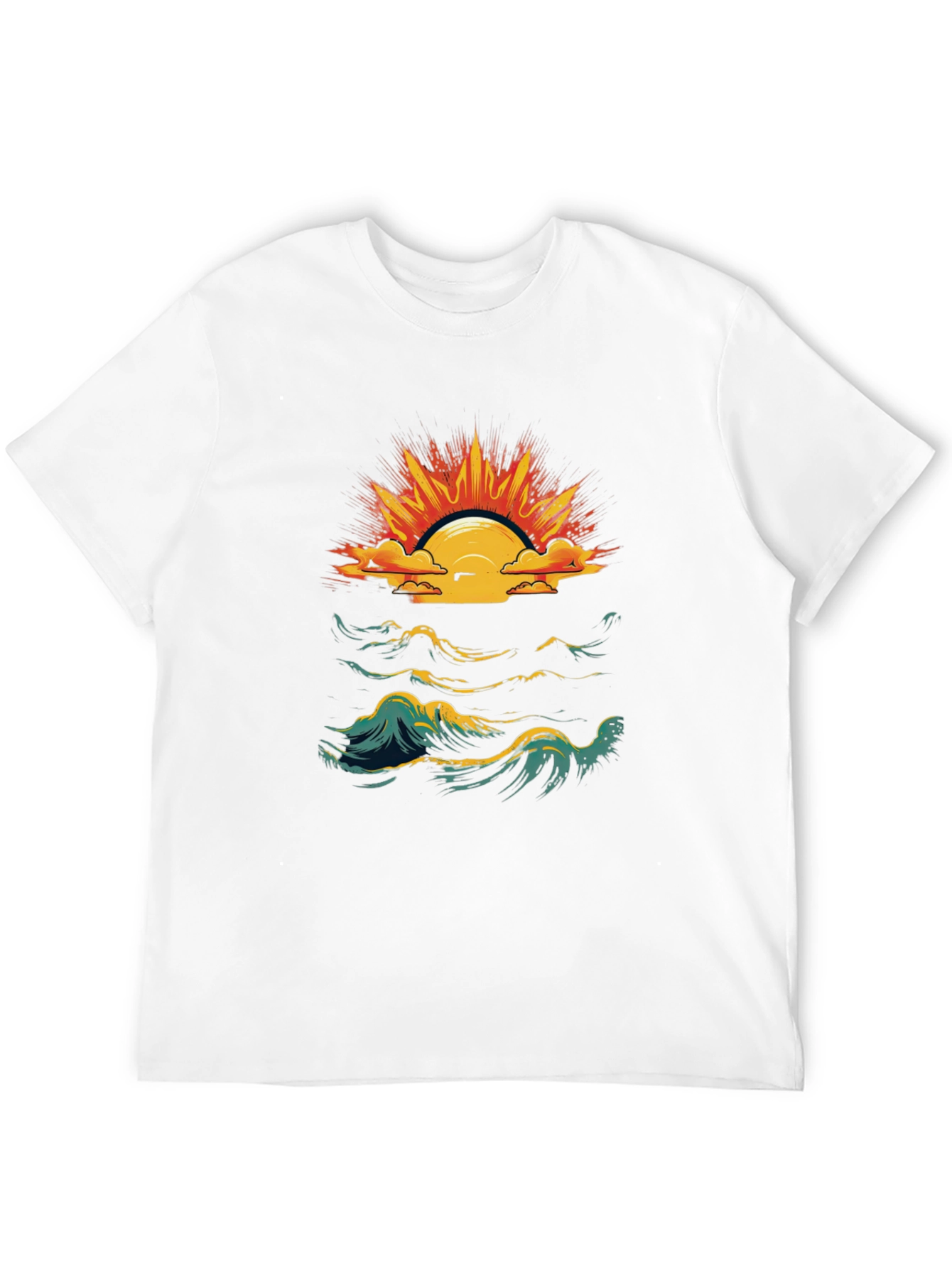 Ocean Sunset Graphic Tee - Black