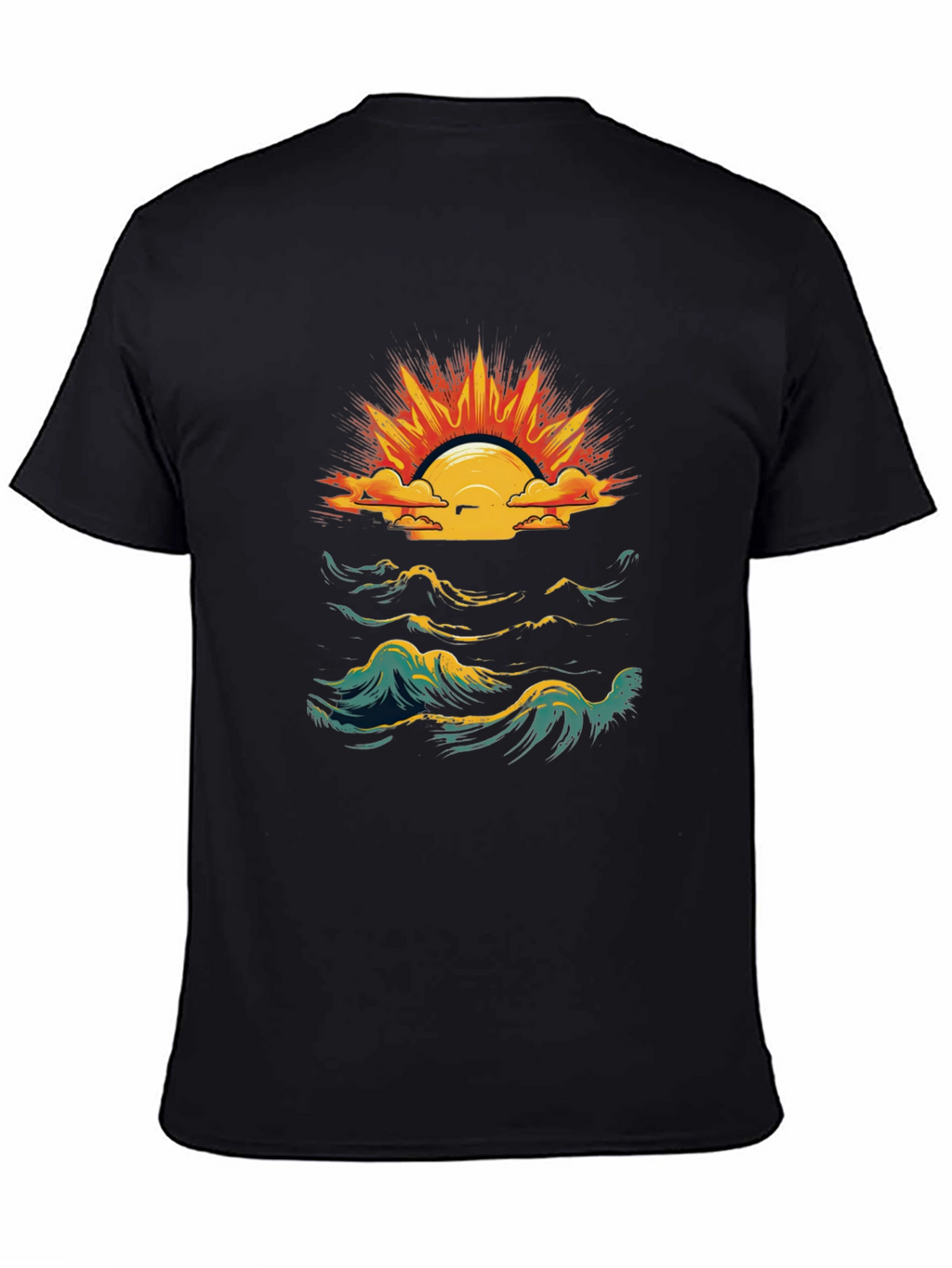 Ocean Sunset Graphic Tee - Black