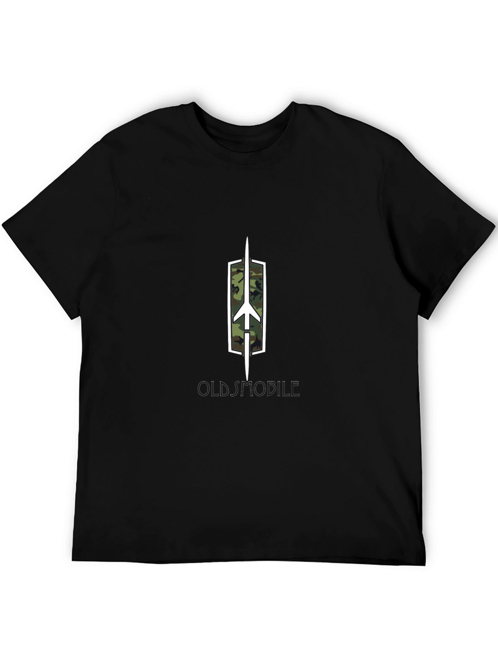 Oldsmobile Logo Camo Fill Black T-Shirt