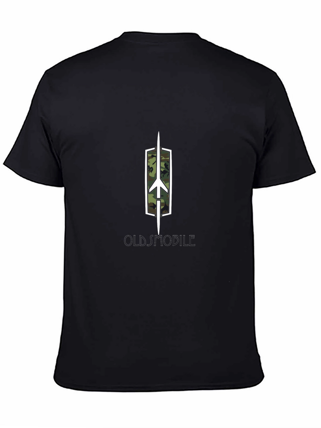 Oldsmobile Logo Camo Fill Black T-Shirt