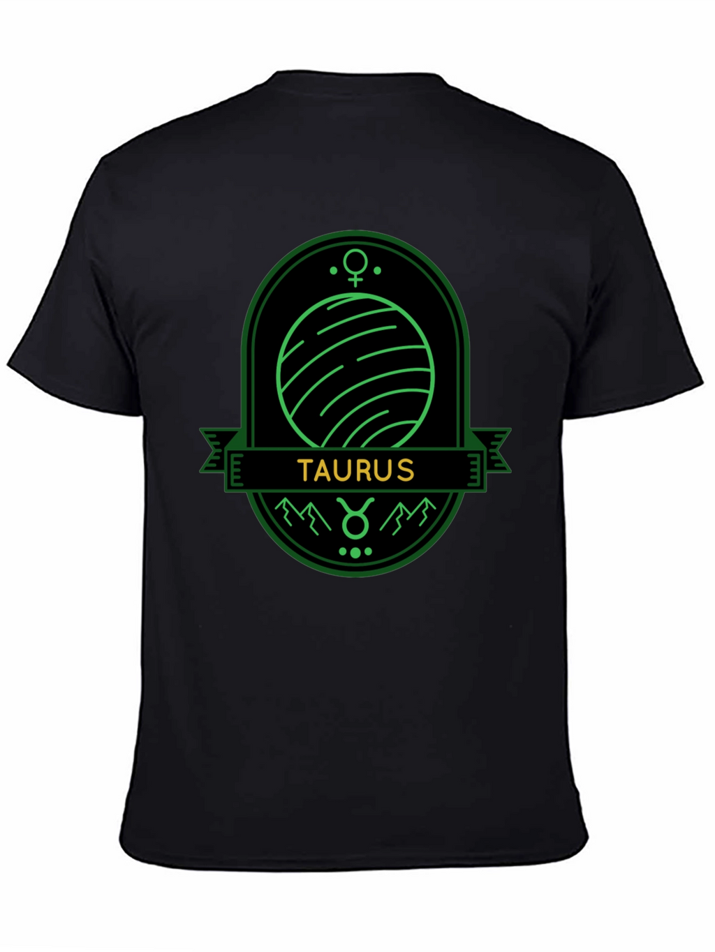 Taurus Zodiac Sign Graphic Tee - Unisex Black T-Shirt