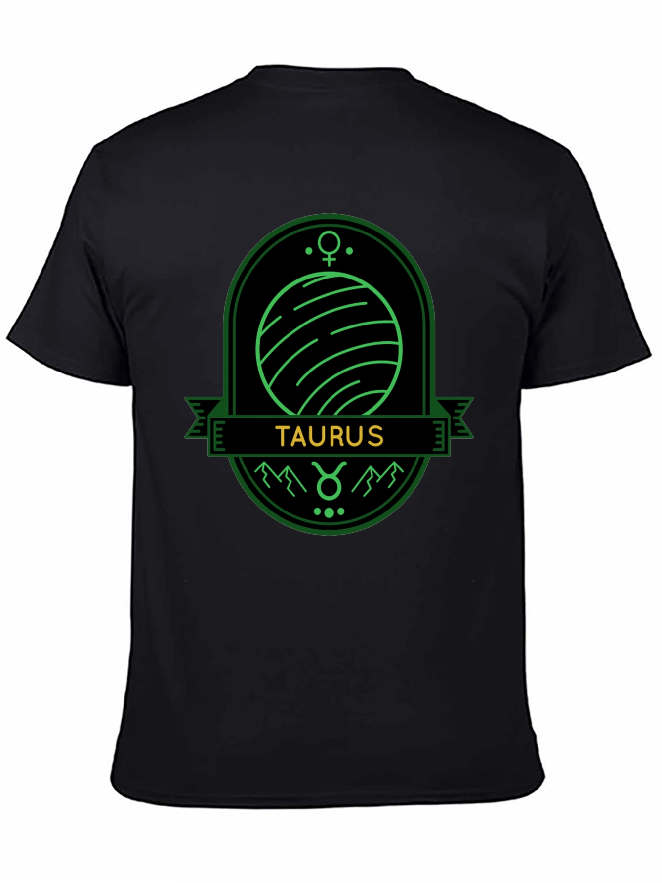 Taurus Zodiac Sign Graphic Tee - Unisex Black T-Shirt
