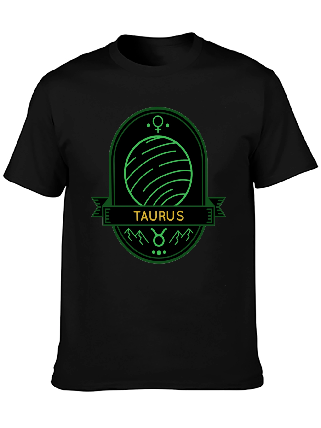 Taurus Zodiac Sign Graphic Tee - Unisex Black T-Shirt