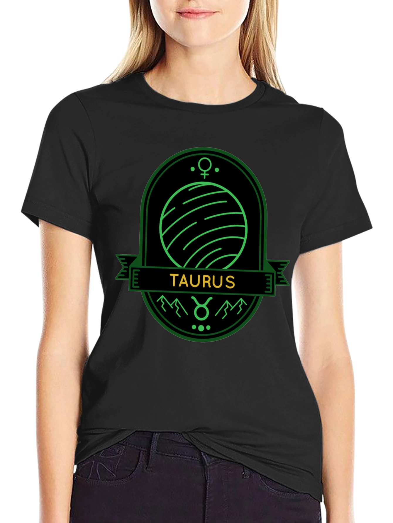 Taurus Zodiac Sign Graphic Tee - Unisex Black T-Shirt