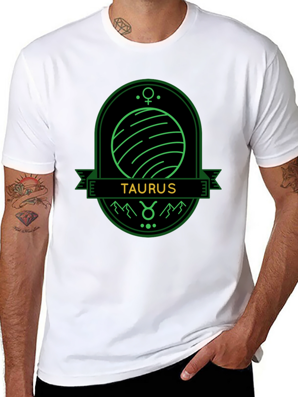 Taurus Zodiac Sign Graphic Tee - Unisex Black T-Shirt