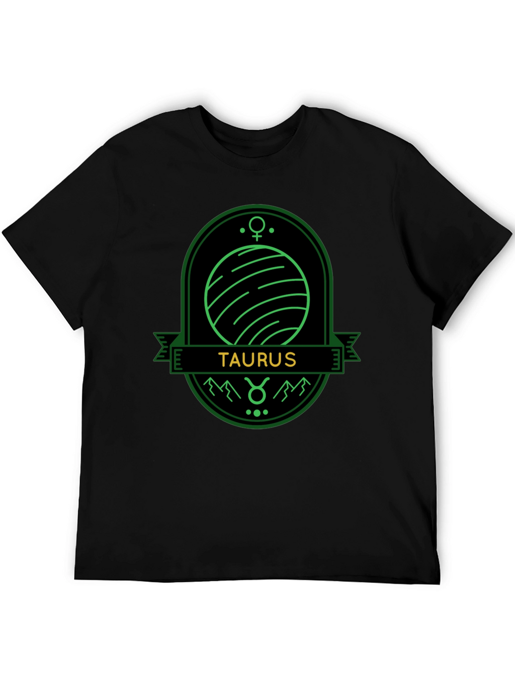 Taurus Zodiac Sign Graphic Tee - Unisex Black T-Shirt