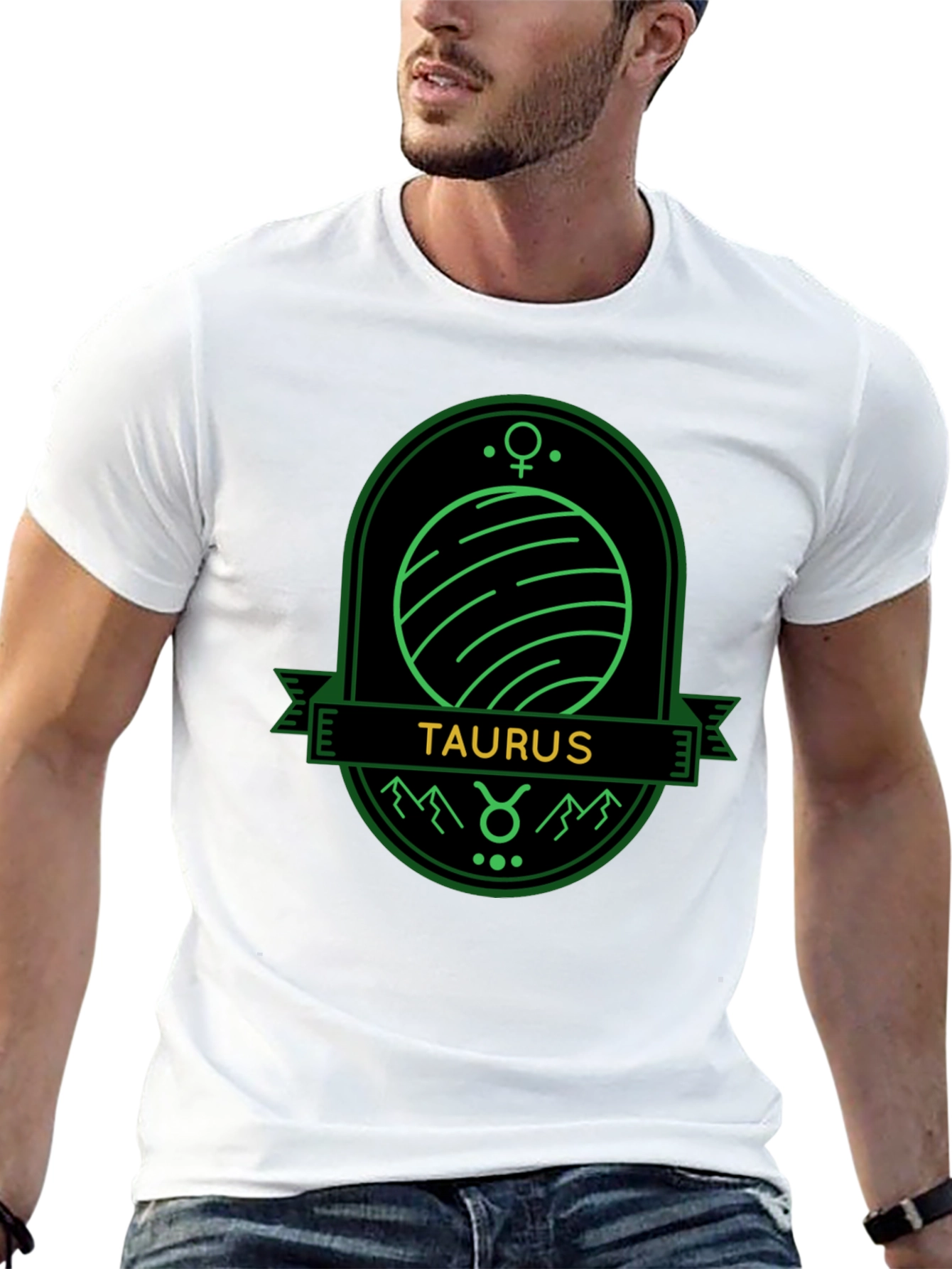 Taurus Zodiac Sign Graphic Tee - Unisex Black T-Shirt