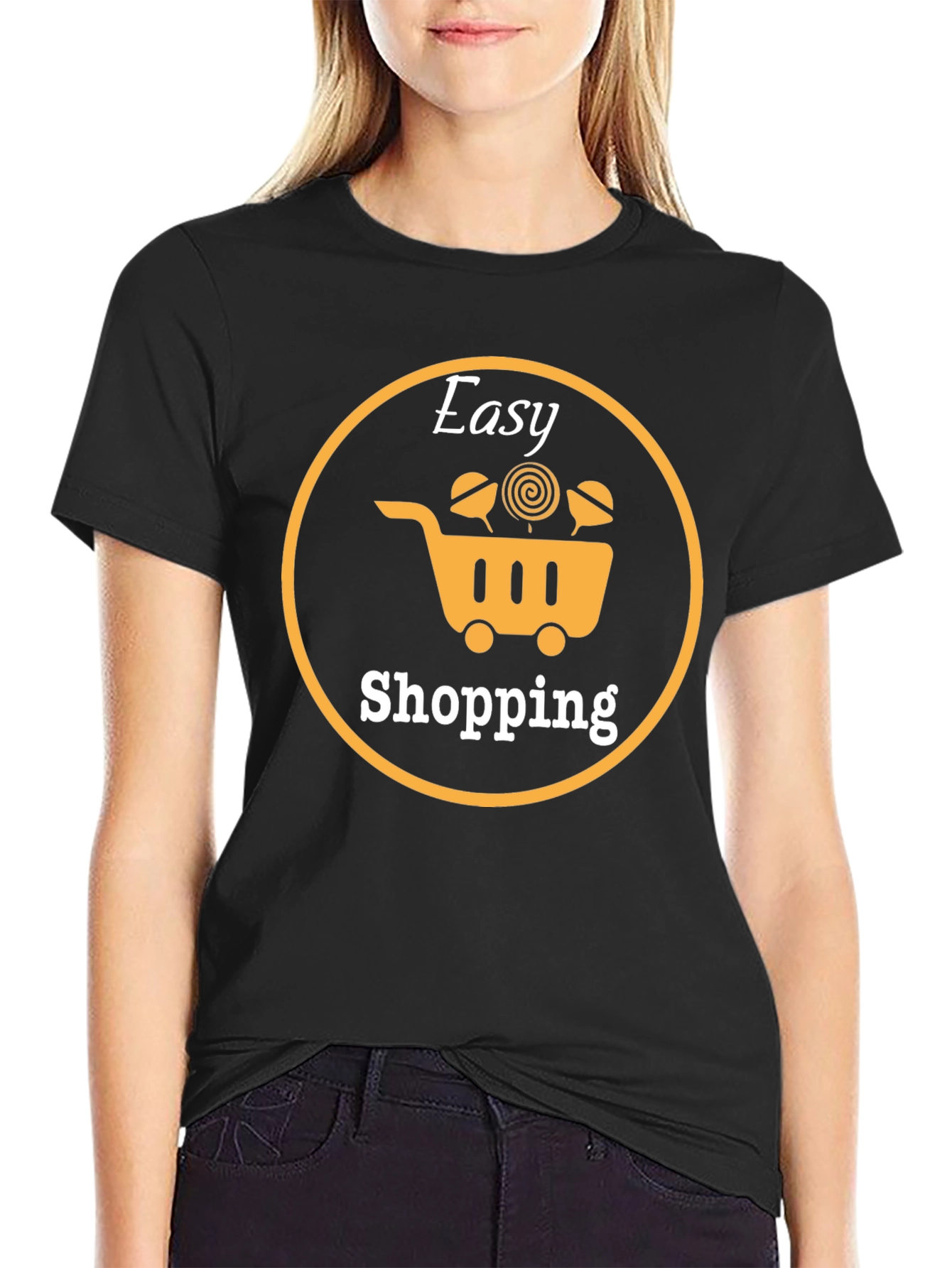 Easy Shopping Black T-Shirt | Fun & Comfortable