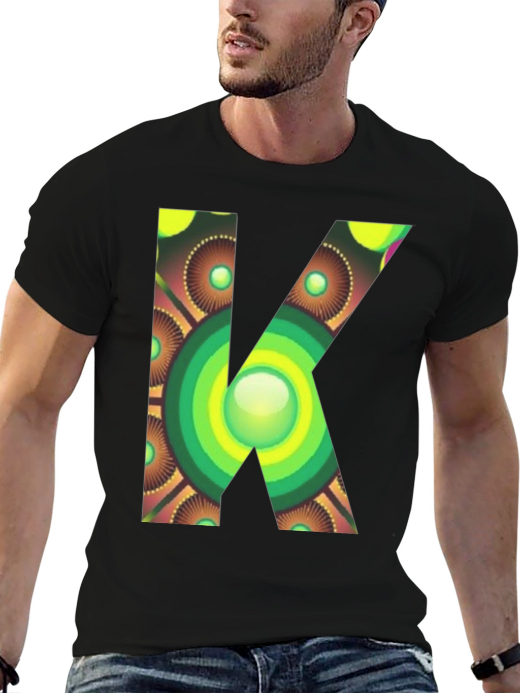 Abstract Letter K Graphic Tee - Unique Design