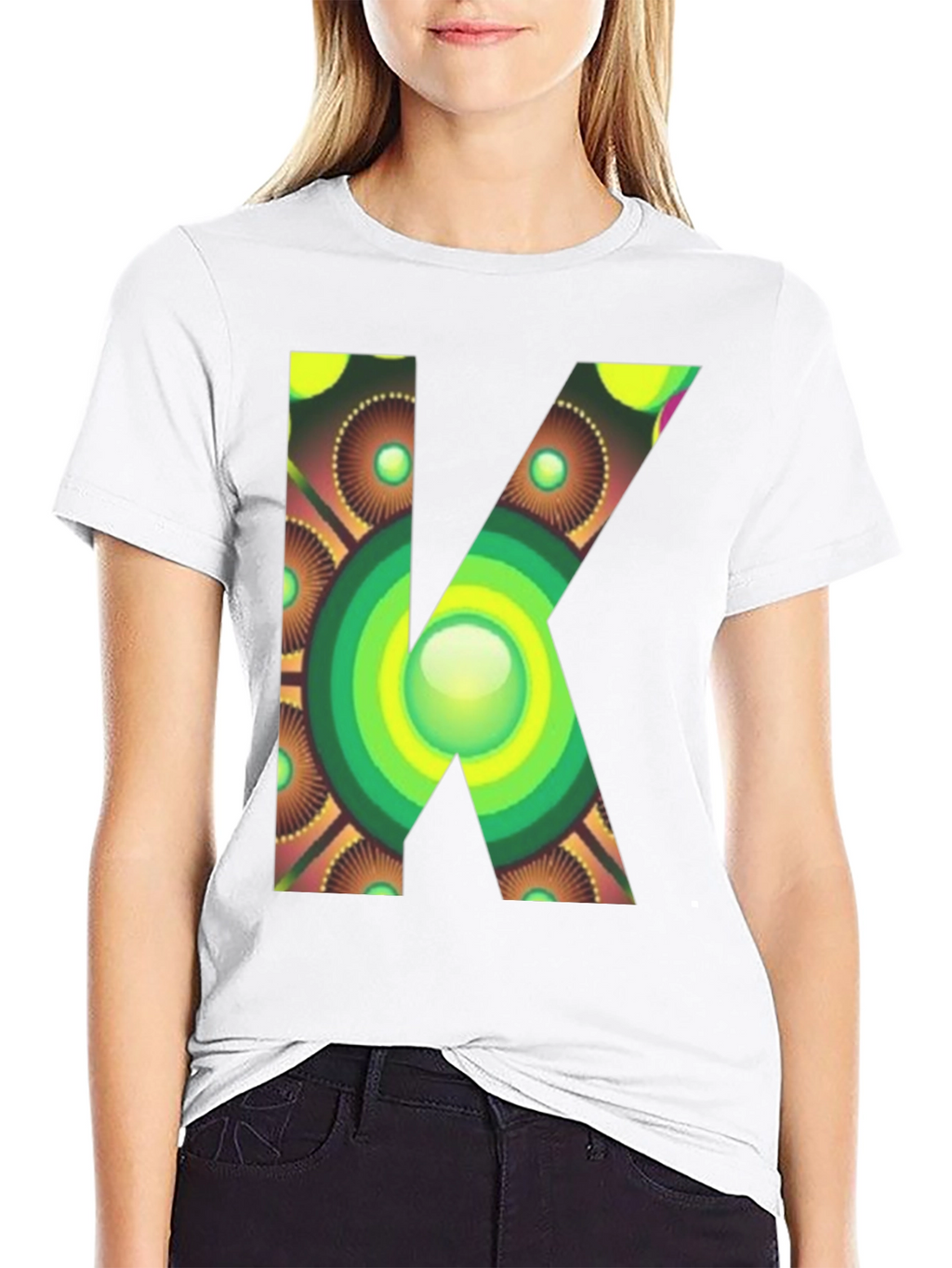 Abstract Letter K Graphic Tee - Unique Design