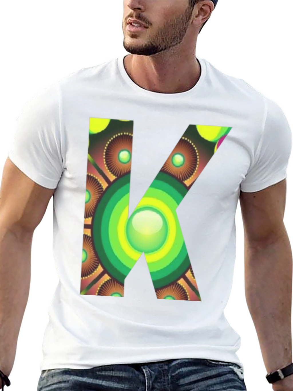Abstract Letter K Graphic Tee - Unique Design
