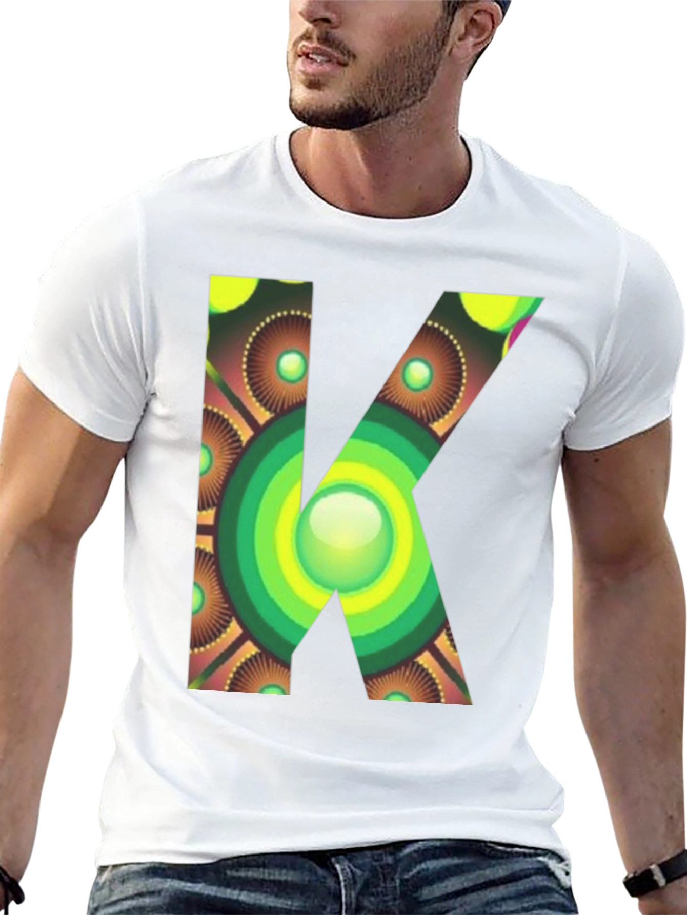 Abstract Letter K Graphic Tee - Unique Design