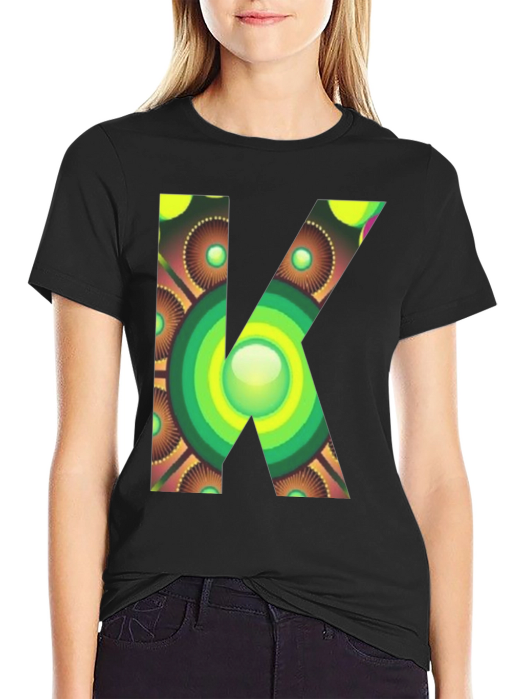 Abstract Letter K Graphic Tee - Unique Design