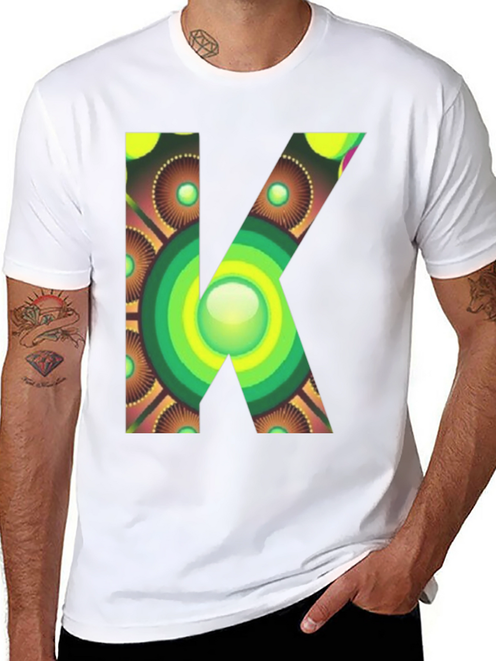 Abstract Letter K Graphic Tee - Unique Design