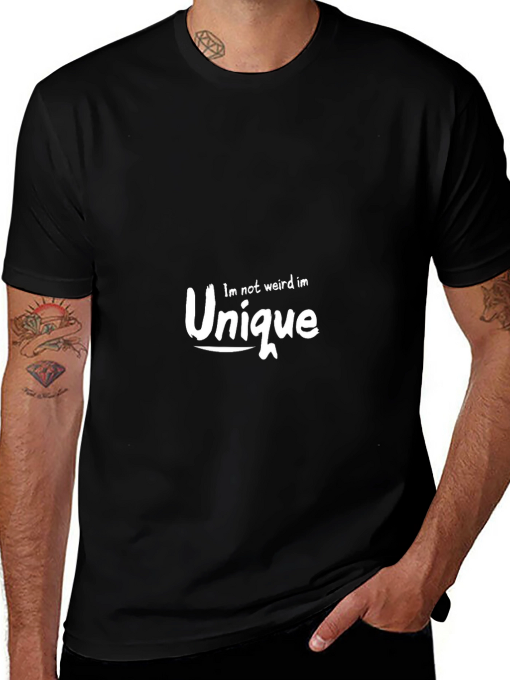 Unique Graphic Tee - Black Casual T-Shirt
