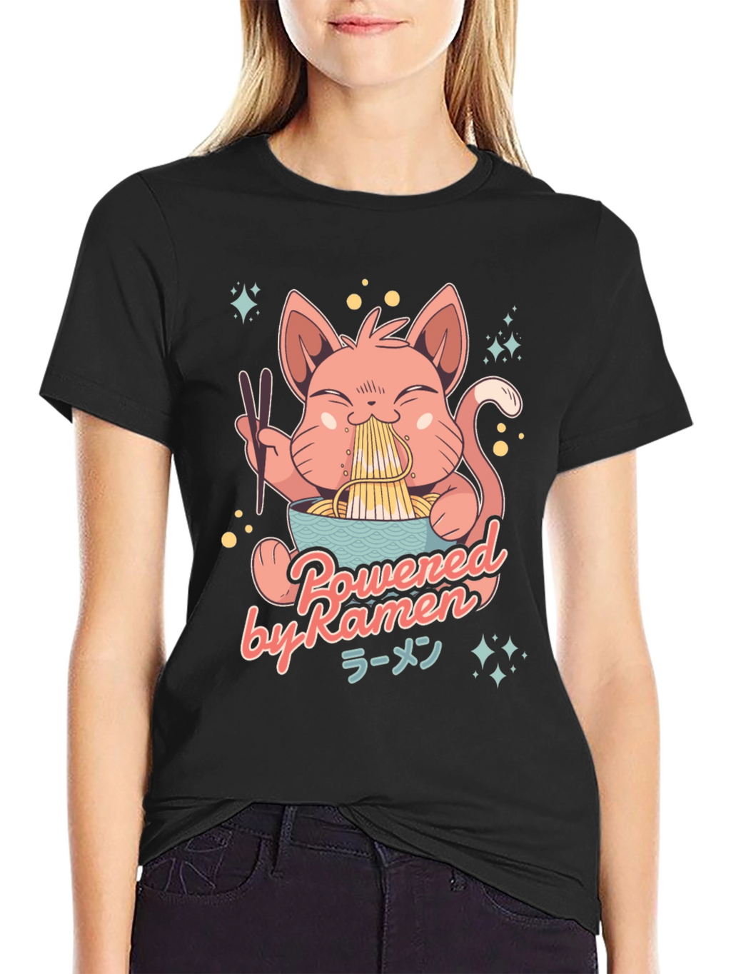 Ramen Cat Graphic T-Shirt