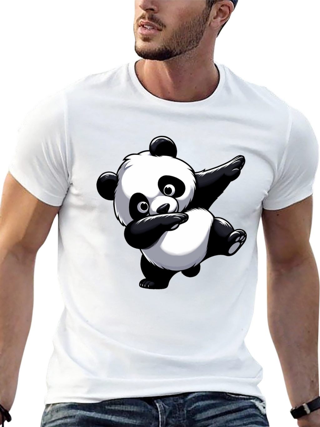 Dabbing Panda Graphic Tee - Black