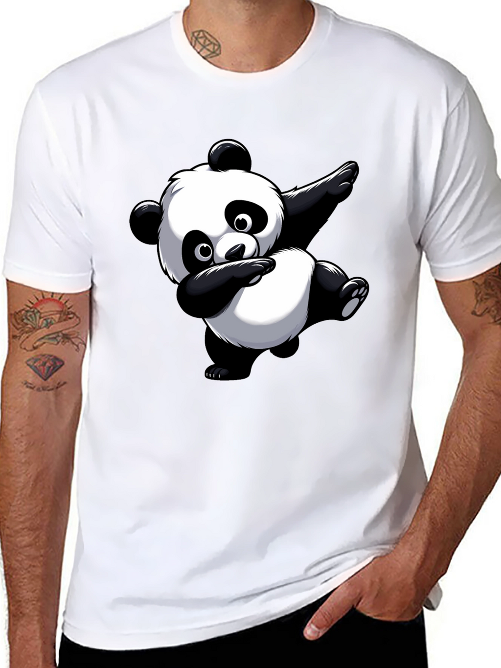 Dabbing Panda Graphic Tee - Black