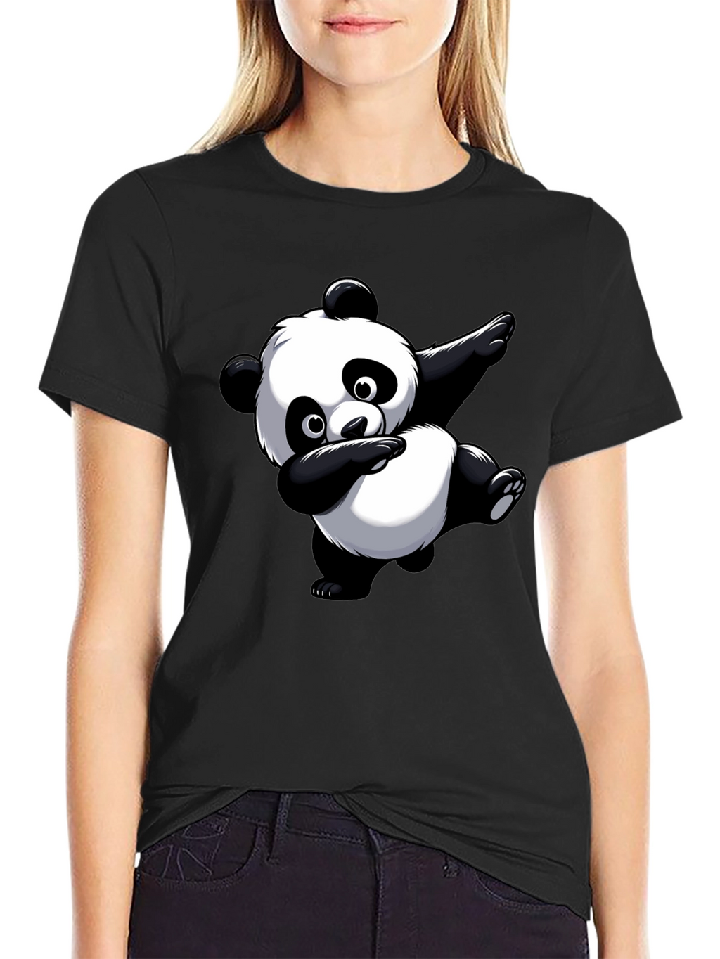 Dabbing Panda Graphic Tee - Black