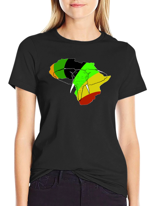 Africa Elephant Rasta T-Shirt - Mens